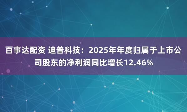 百事达配资 迪普科技：2025年年度归属于上市公司股东的净利润同比增长12.46%